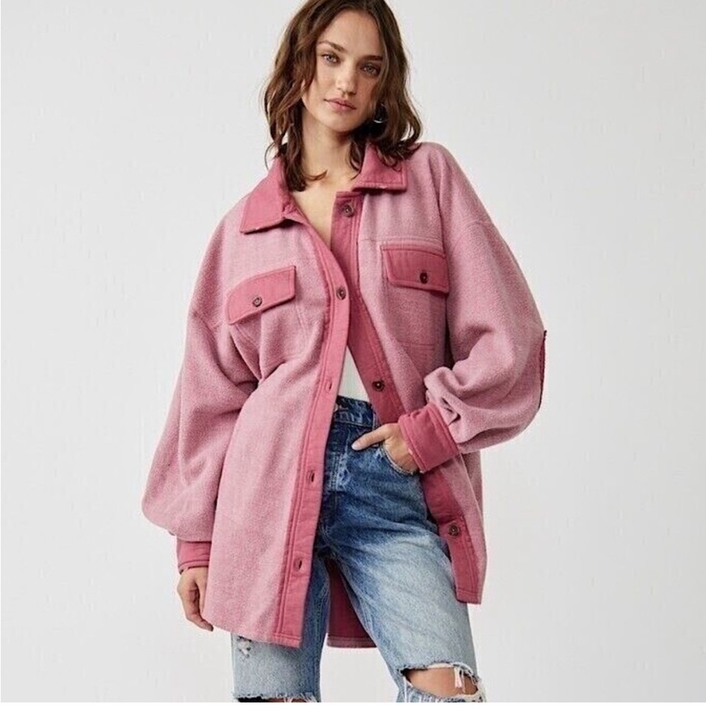 Free People Ruby Jacket in Sweetheart Pink
